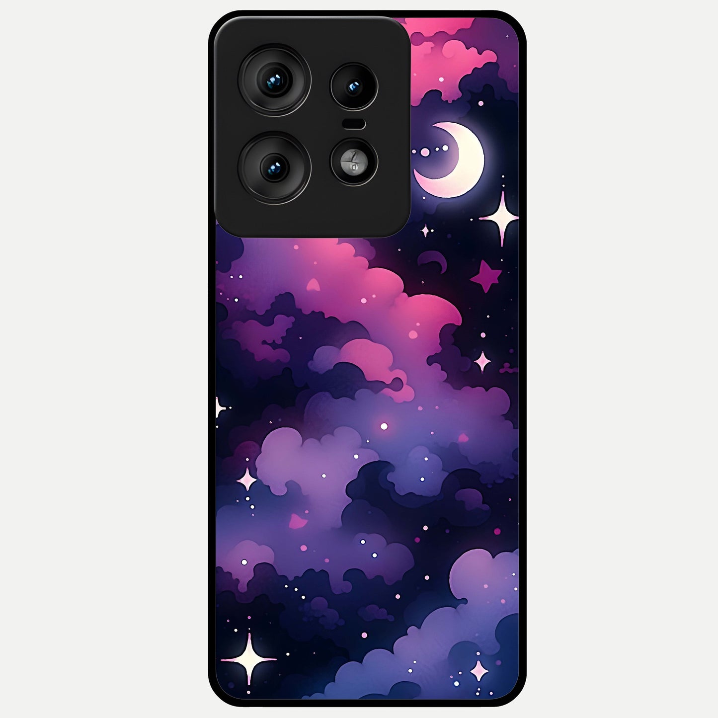  Celestial Moon Magic Glass Case For Moto Edge50 Pro back cover – full design glossy printed glass finish
