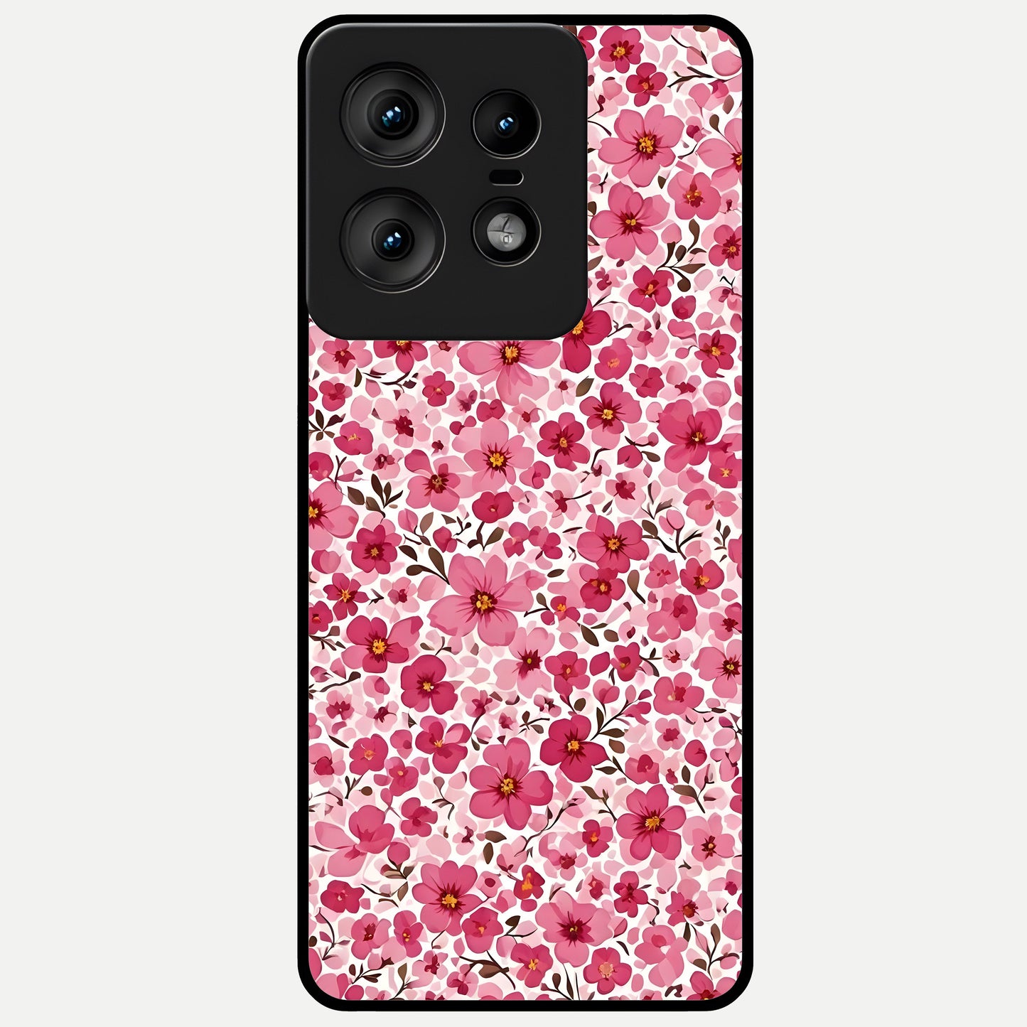  Cherry Blossom Charm Glass Case For Moto Edge50 Pro back cover – full design glossy printed glass finish