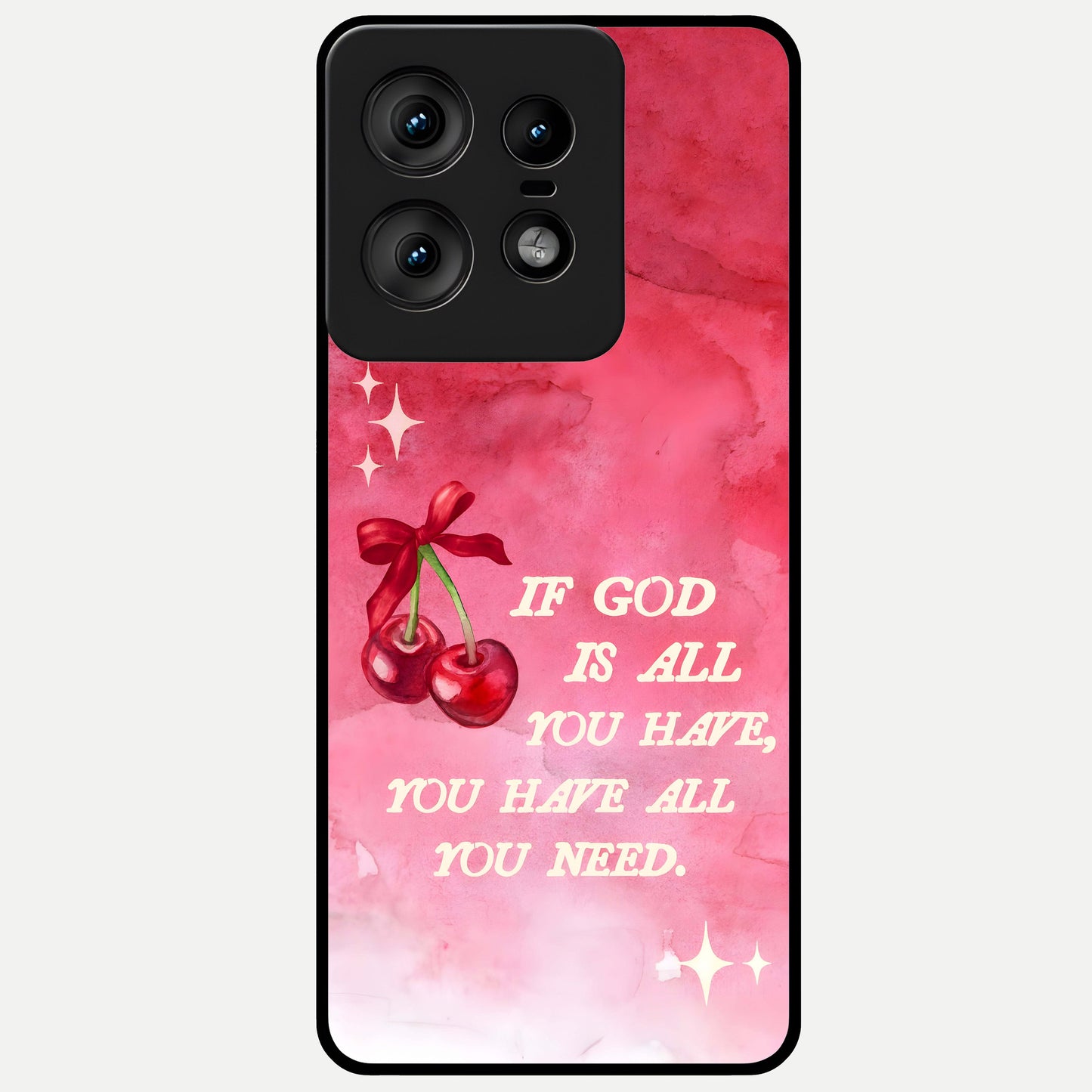  Cherry Quote Glass Case For Moto Edge50 Pro back cover – full design glossy printed glass finish