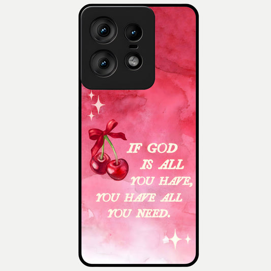  Cherry Quote Glass Case For Moto Edge50 Pro back cover – full design glossy printed glass finish