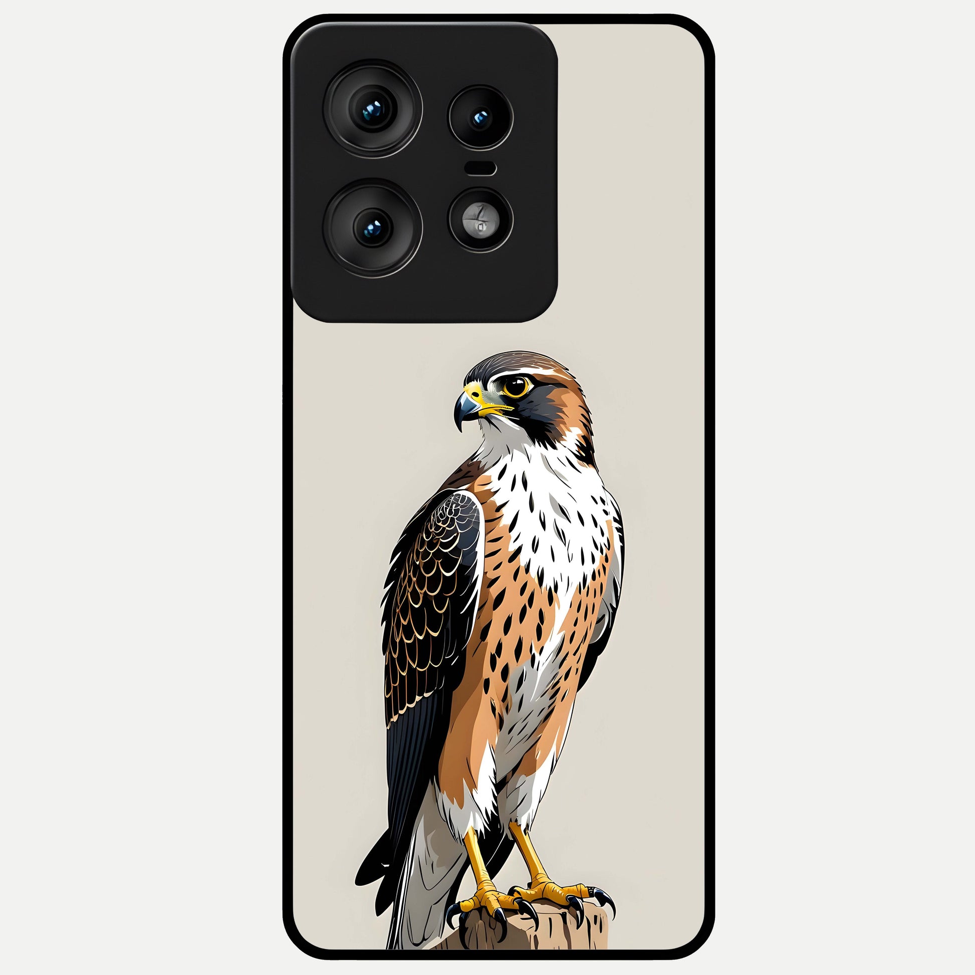  Clever Eagle Glass Case For Moto Edge50 Pro back cover – full design glossy printed glass finish