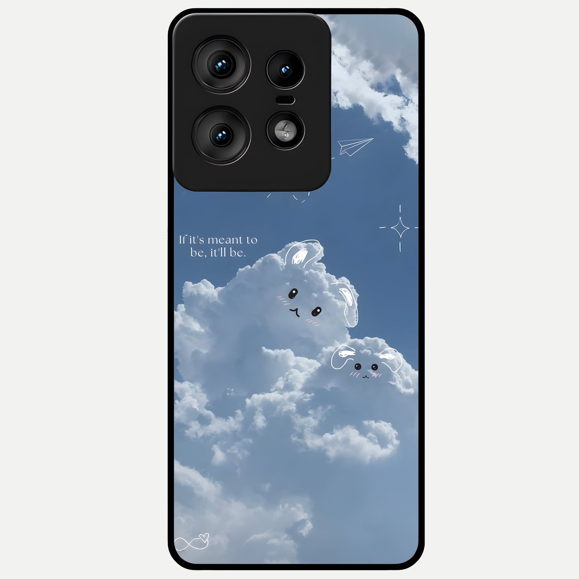  Cloud Bunny Dreams Glass Case For Moto Edge50 Pro back cover – full design glossy printed glass finish