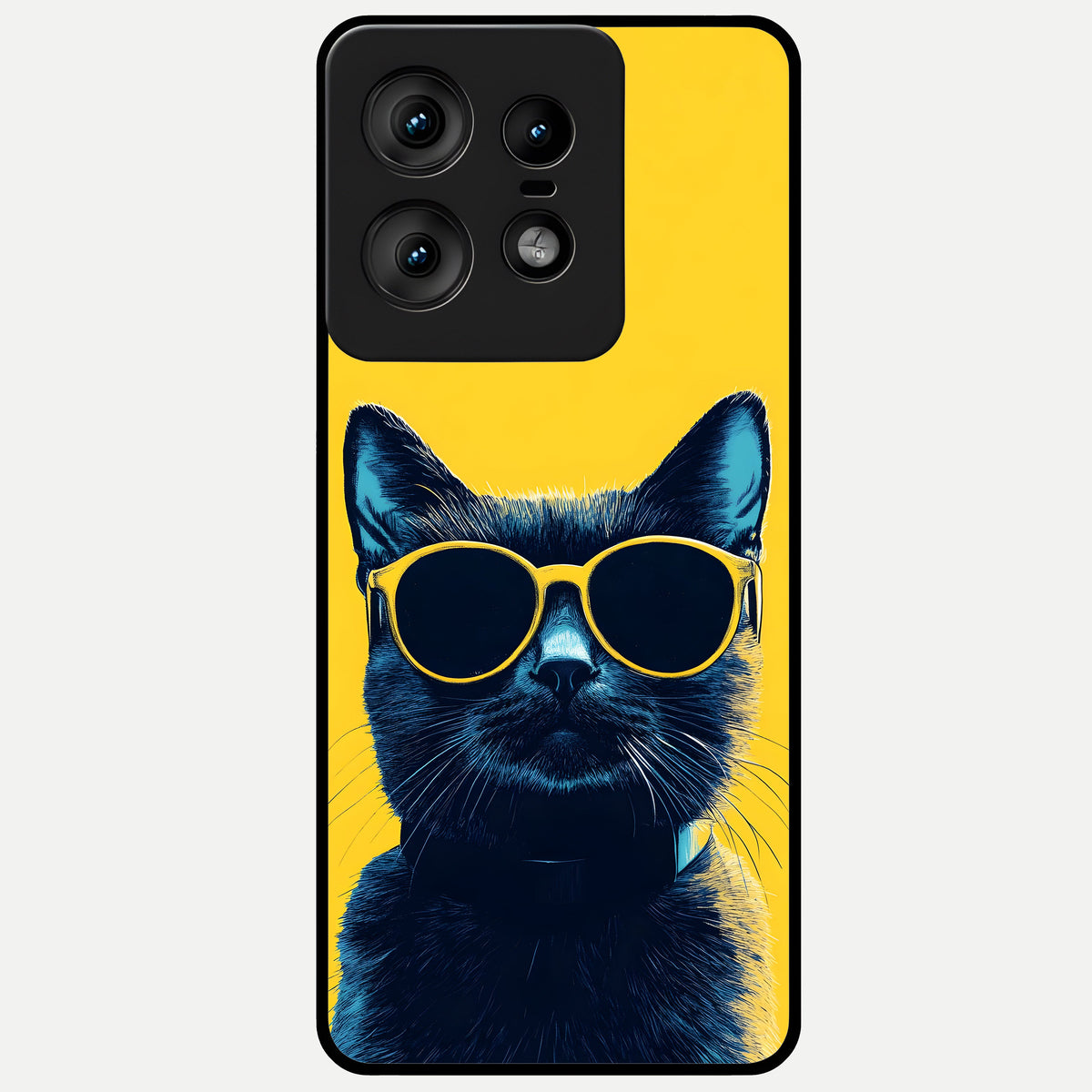  Cool Cat Vibes Glass Case For Moto Edge50 Pro back cover – full design glossy printed glass finish