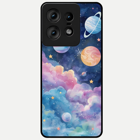  Cosmic Planet Dreams Glass Case For Moto Edge50 Pro back cover – full design glossy printed glass finish