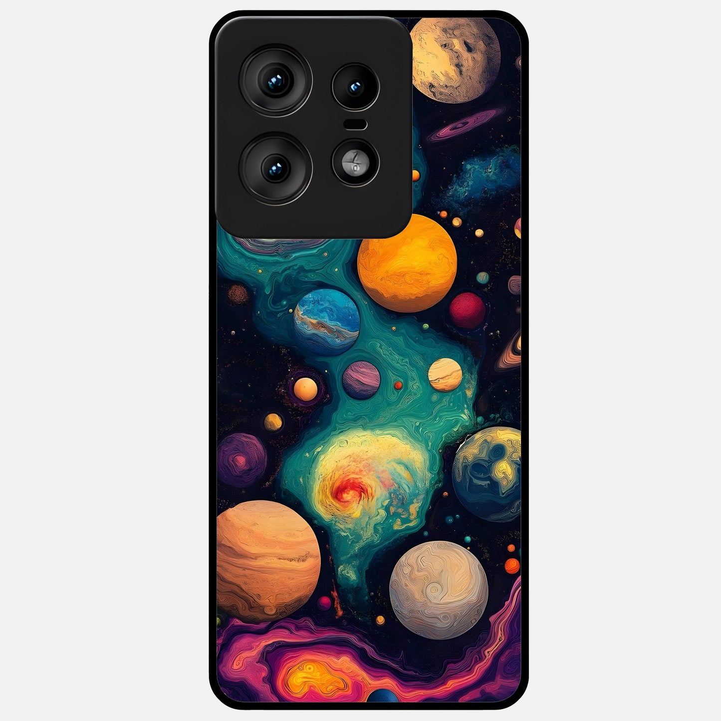  Cosmic Planet Journey Glass Case For Moto Edge50 Pro back cover – full design glossy printed glass finish