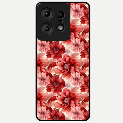 Crimson Love Petals Glass Case For Moto Edge50 Pro back cover – full design glossy printed glass finish
