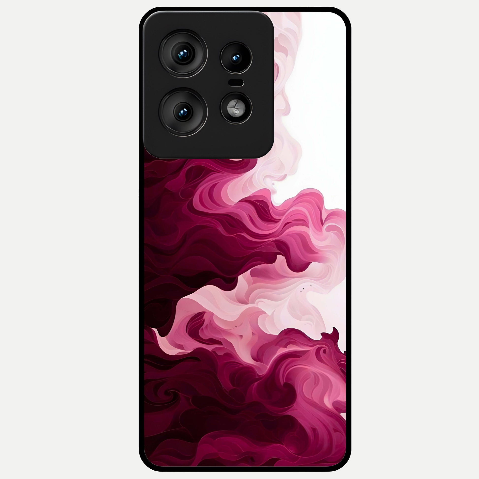  Crimson Wave Flow Glass Case For Moto Edge50 Pro back cover – full design glossy printed glass finish