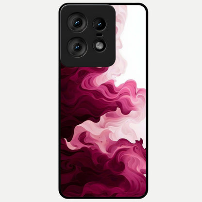  Crimson Wave Flow Glass Case For Moto Edge50 Pro back cover – full design glossy printed glass finish