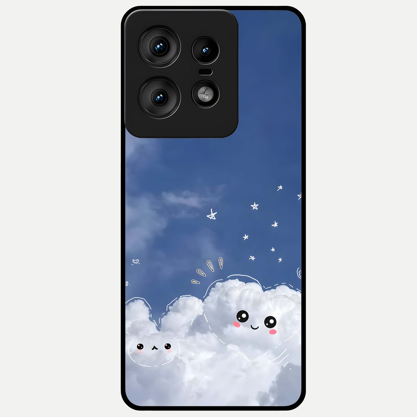  Cute Blossom Cloud Glass Case For Moto Edge50 Pro back cover – full design glossy printed glass finish