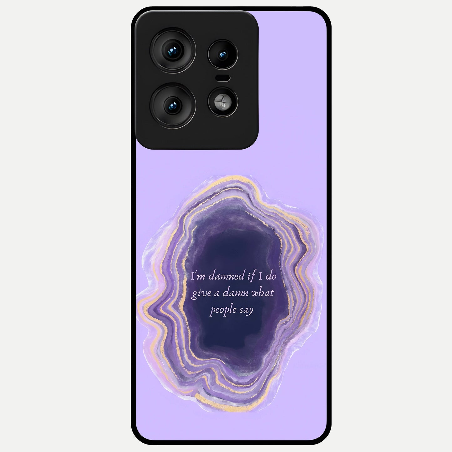  Damned People Quote Glass Case For Moto Edge50 Pro back cover – full design glossy printed glass finish