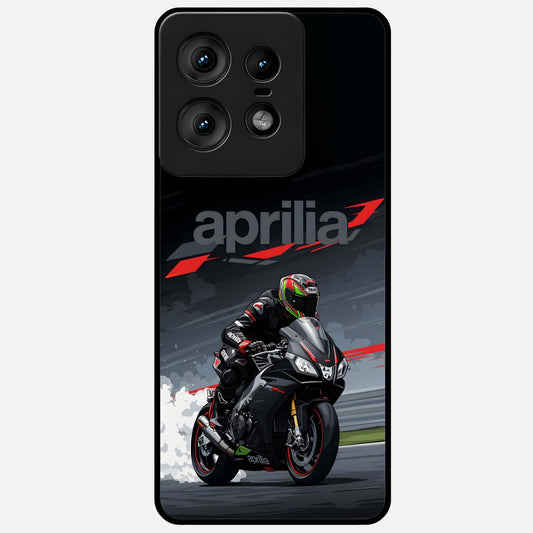  Dark Aprilla Glass Case For Moto Edge50 Pro back cover – full design glossy printed glass finish