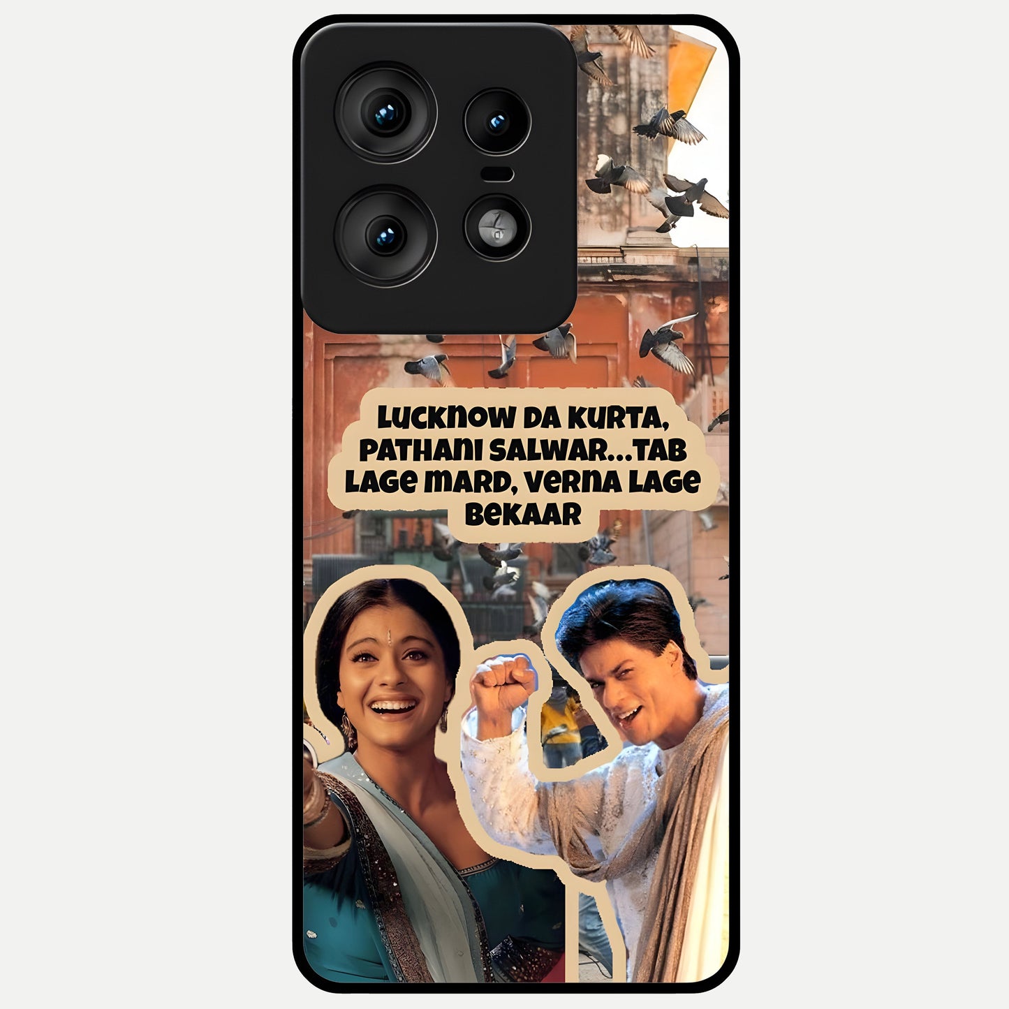  Desi Retro Vibes Glass Case For Moto Edge50 Pro back cover – full design glossy printed glass finish