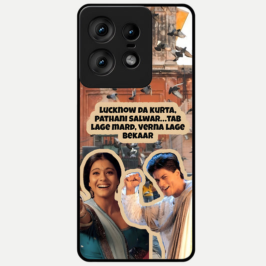  Desi Retro Vibes Glass Case For Moto Edge50 Pro back cover – full design glossy printed glass finish