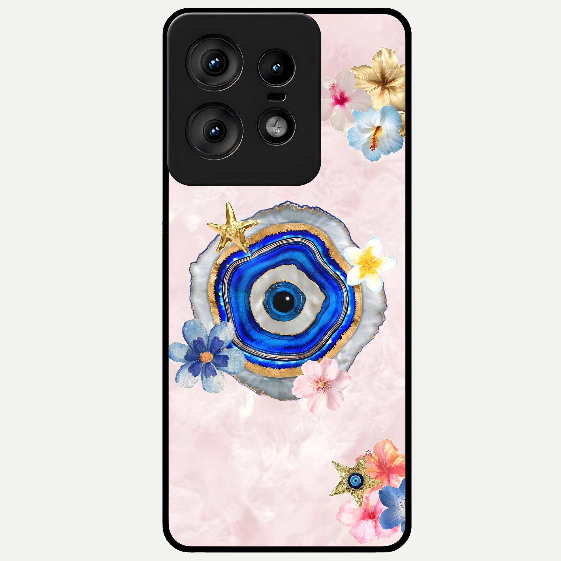  Divine Aura Bloom Glass Case For Moto Edge50 Pro back cover – full design glossy printed glass finish