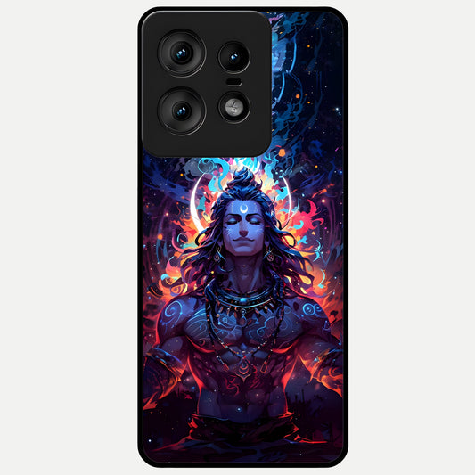  Divine Fire Shiv Glass Case For Moto Edge50 Pro back cover – full design glossy printed glass finish