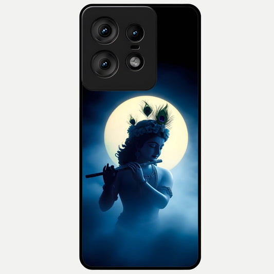  Divine Moon Flute Glass Case For Moto Edge50 Pro back cover – full design glossy printed glass finish