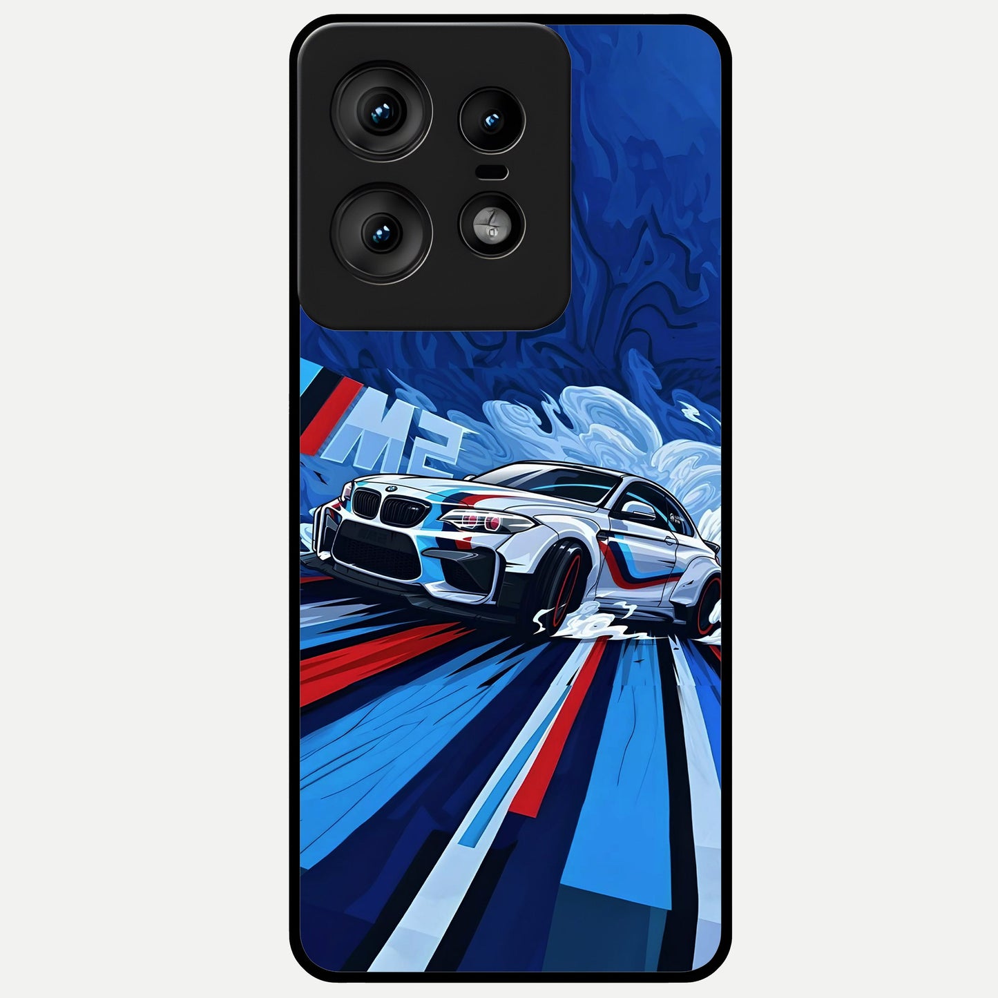  Drift Power Rush Glass Case For Moto Edge50 Pro back cover – full design glossy printed glass finish