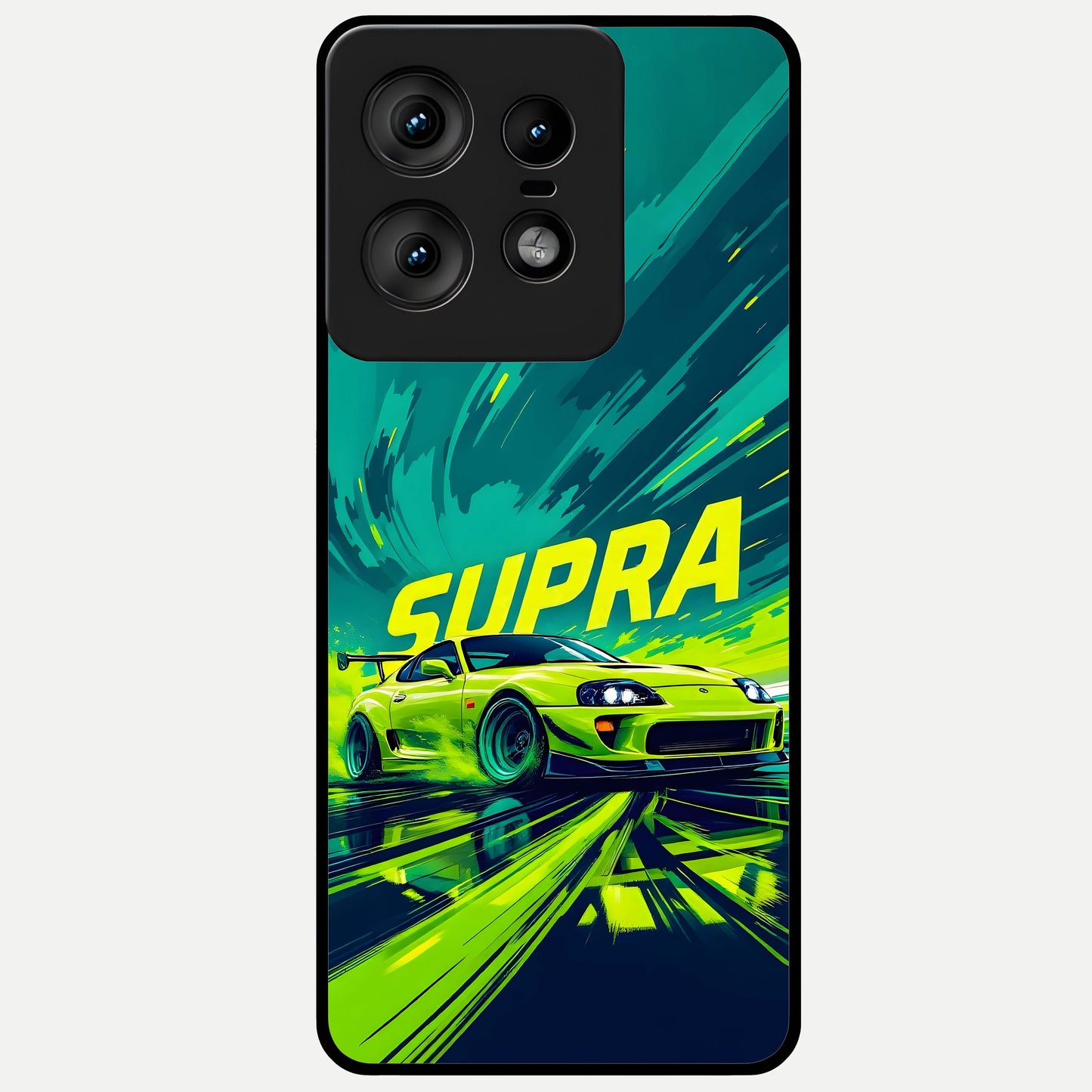  Electric Supra Thunder Glass Case For Moto Edge50 Pro back cover – full design glossy printed glass finish