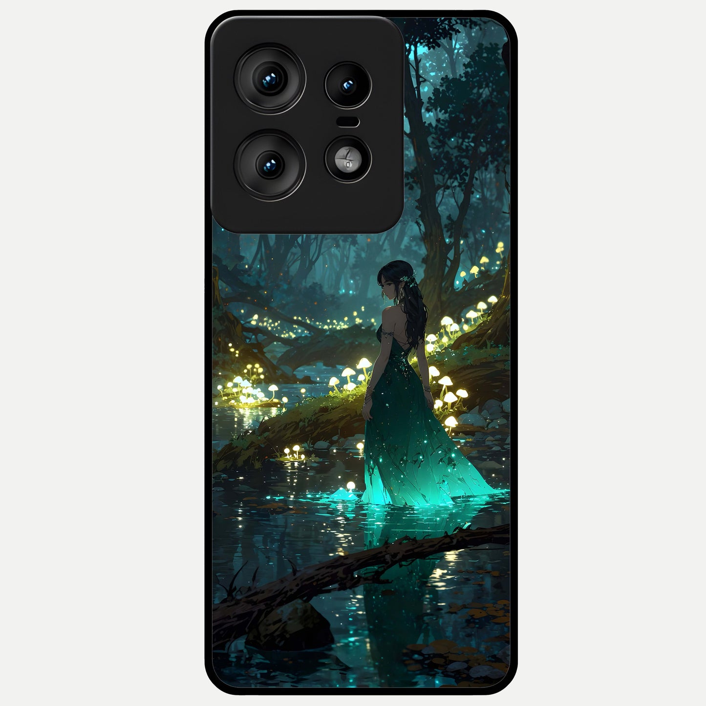  Enchanted Forest Glow Glass Case For Moto Edge50 Pro back cover – full design glossy printed glass finish