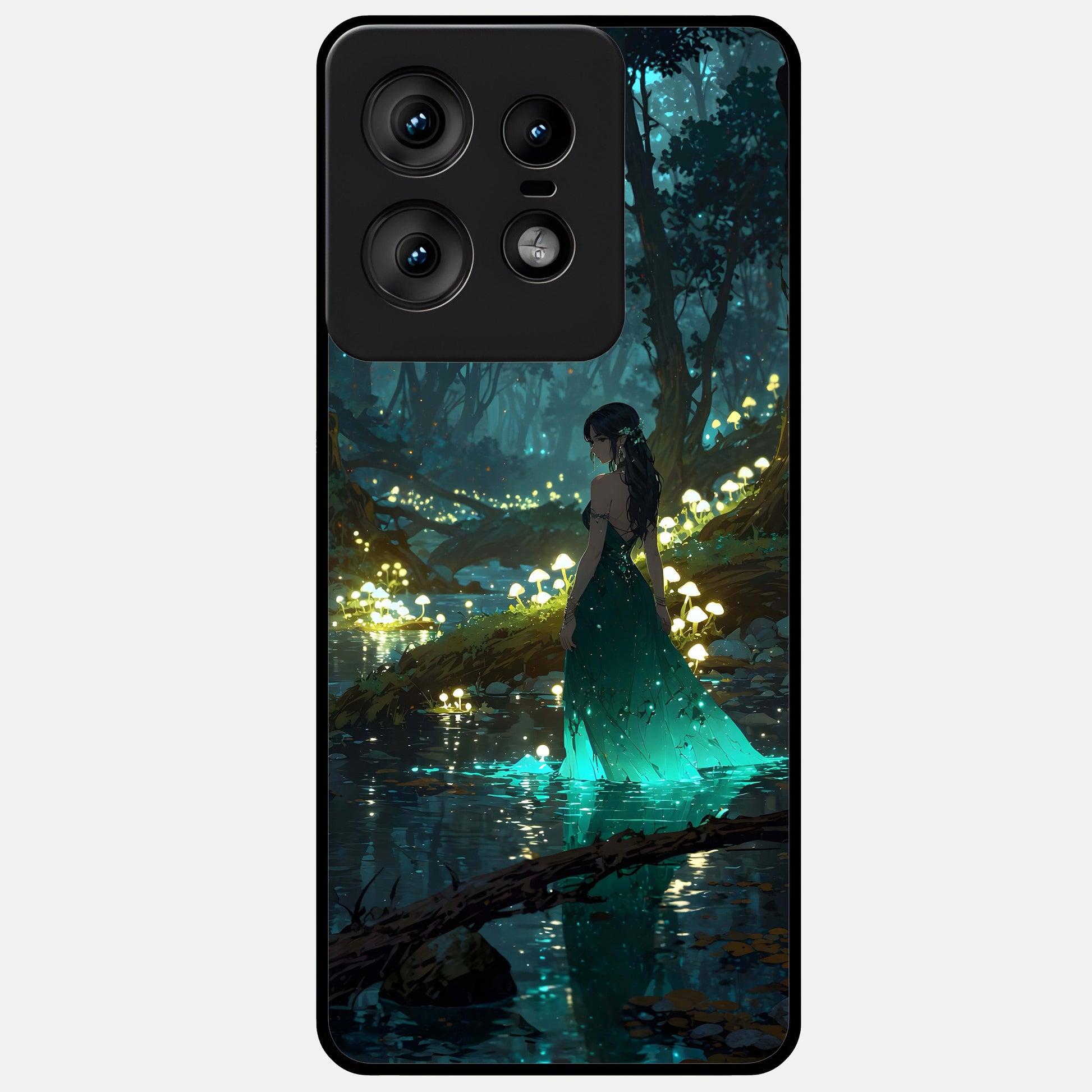  Enchanted Forest Glow Glass Case For Moto Edge50 Pro back cover – full design glossy printed glass finish
