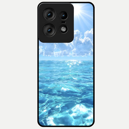  Endless Ocean Horizon Glass Case For Moto Edge50 Pro back cover – full design glossy printed glass finish