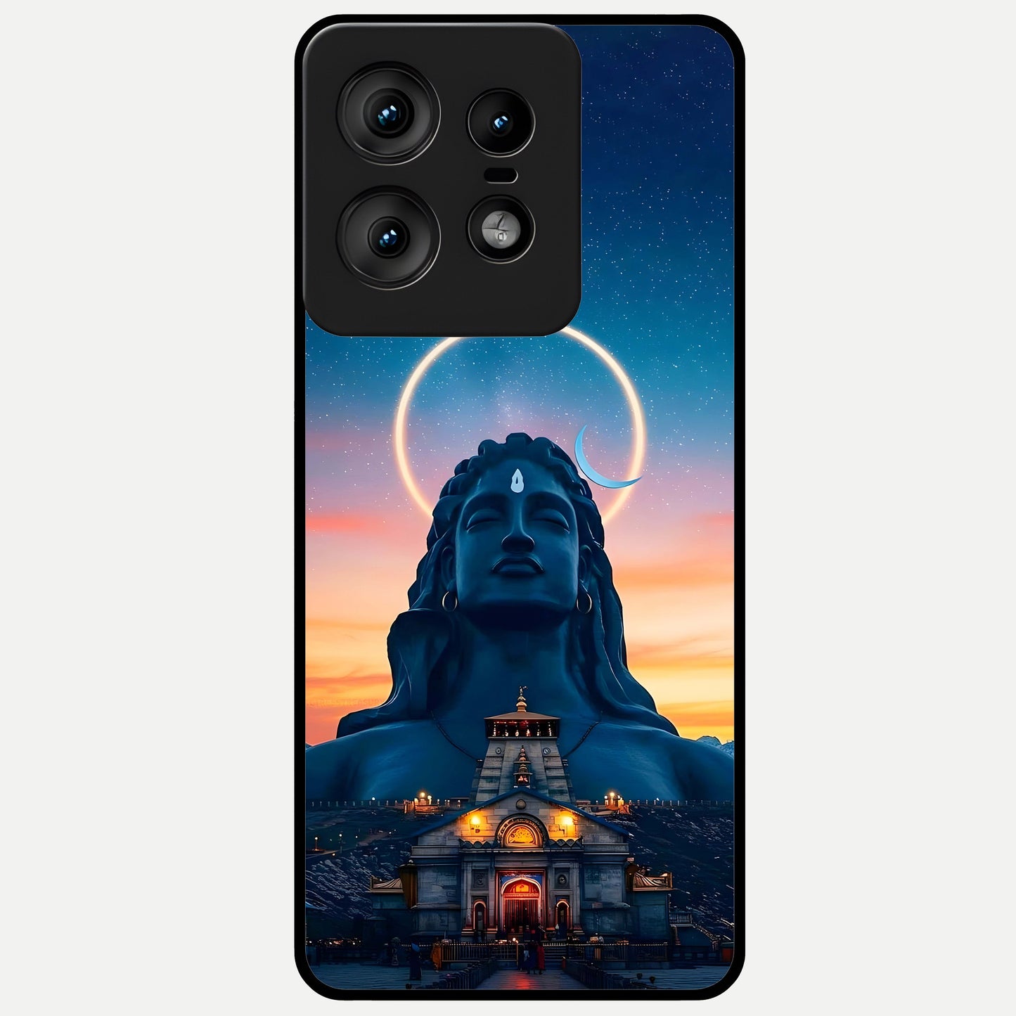  Eternal Shiva Aura Glass Case For Moto Edge50 Pro back cover – full design glossy printed glass finish
