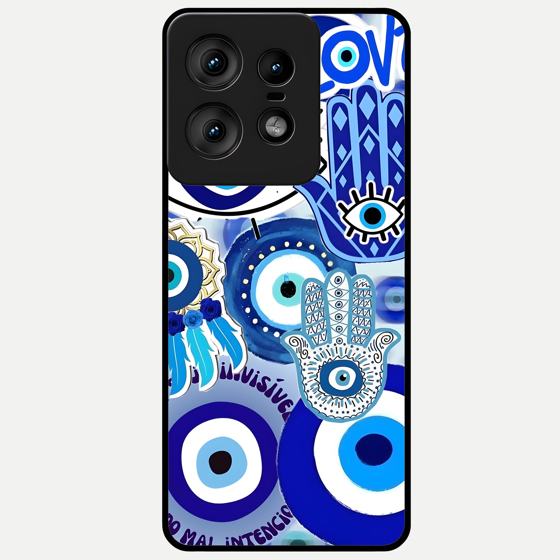  Evil Eyes Dream Glass Case For Moto Edge50 Pro back cover – full design glossy printed glass finish