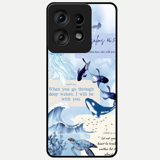  Faithful Ocean Promise Glass Case For Moto Edge50 Pro back cover – full design glossy printed glass finish