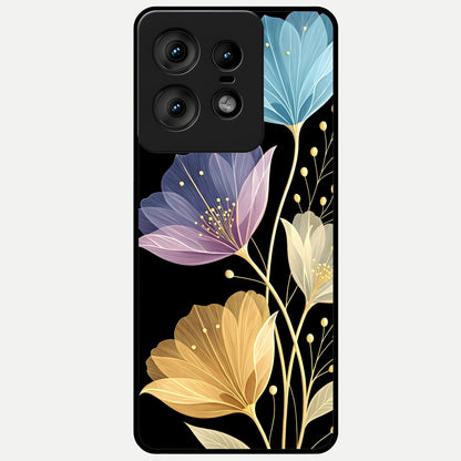  Flower Bloom Glow Glass Case For Moto Edge50 Pro back cover – full design glossy printed glass finish