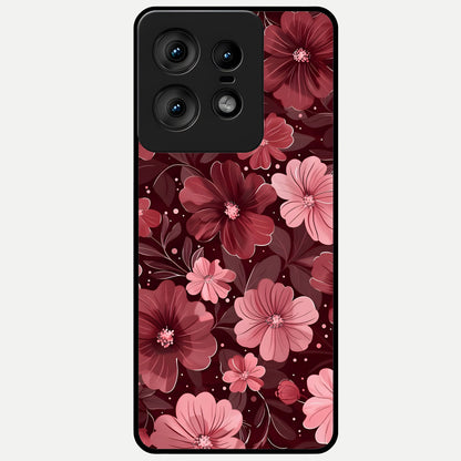  Flower Blush Bloom Glass Case For Moto Edge50 Pro back cover – full design glossy printed glass finish