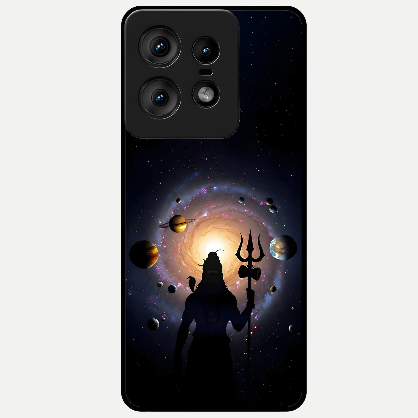  Galactic Shiva Vision Glass Case For Moto Edge50 Pro back cover – full design glossy printed glass finish