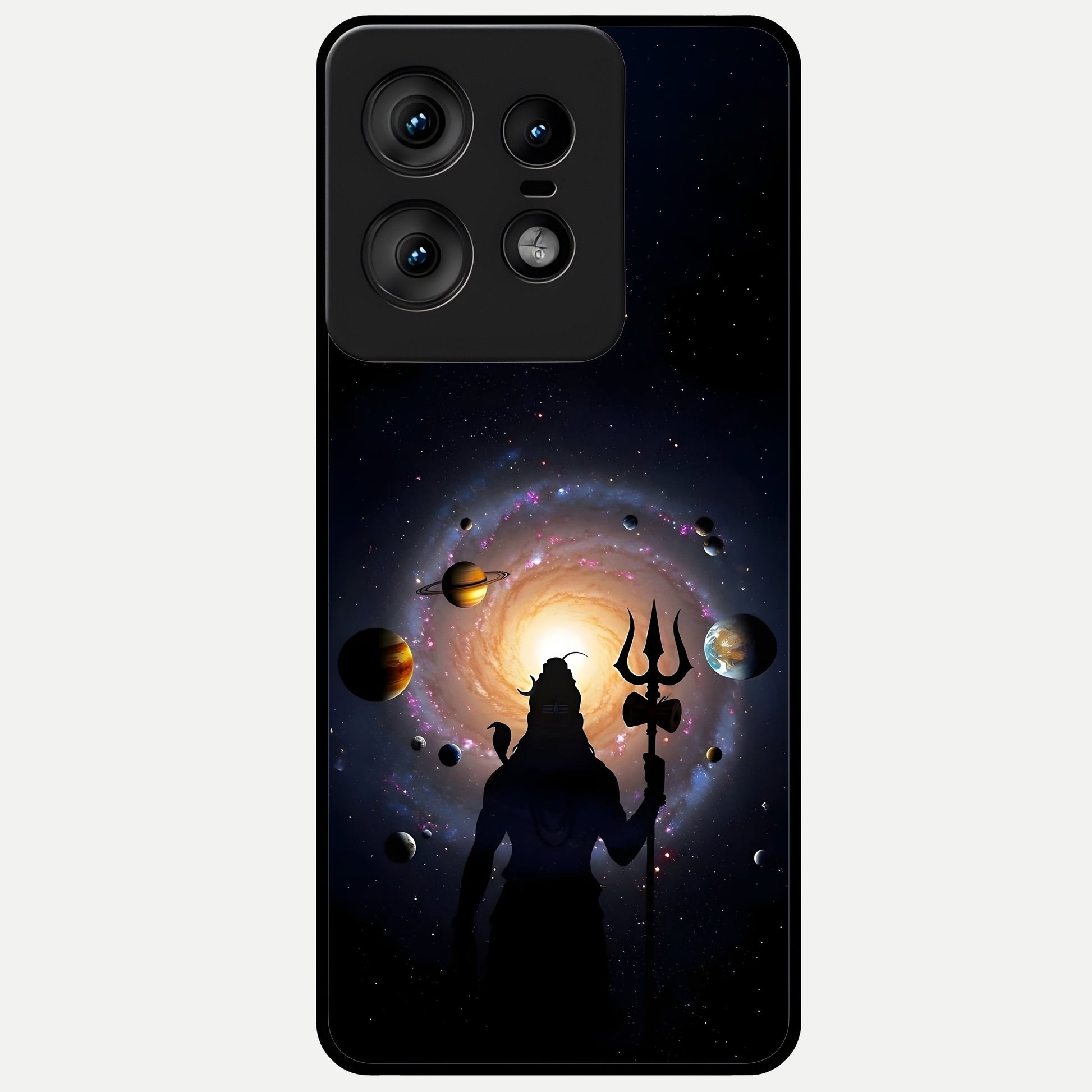  Galactic Shiva Vision Glass Case For Moto Edge50 Pro back cover – full design glossy printed glass finish