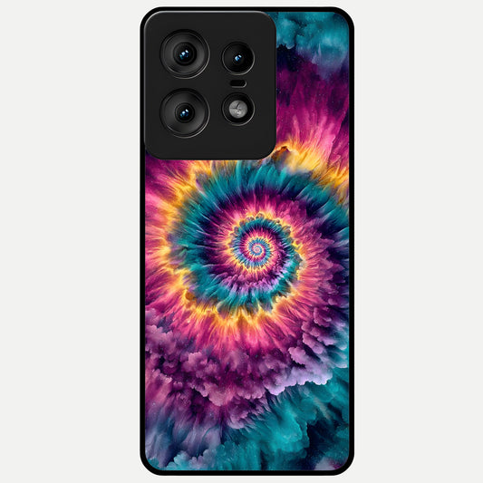  Galactic Spiral Burst Glass Case For Moto Edge50 Pro back cover – full design glossy printed glass finish