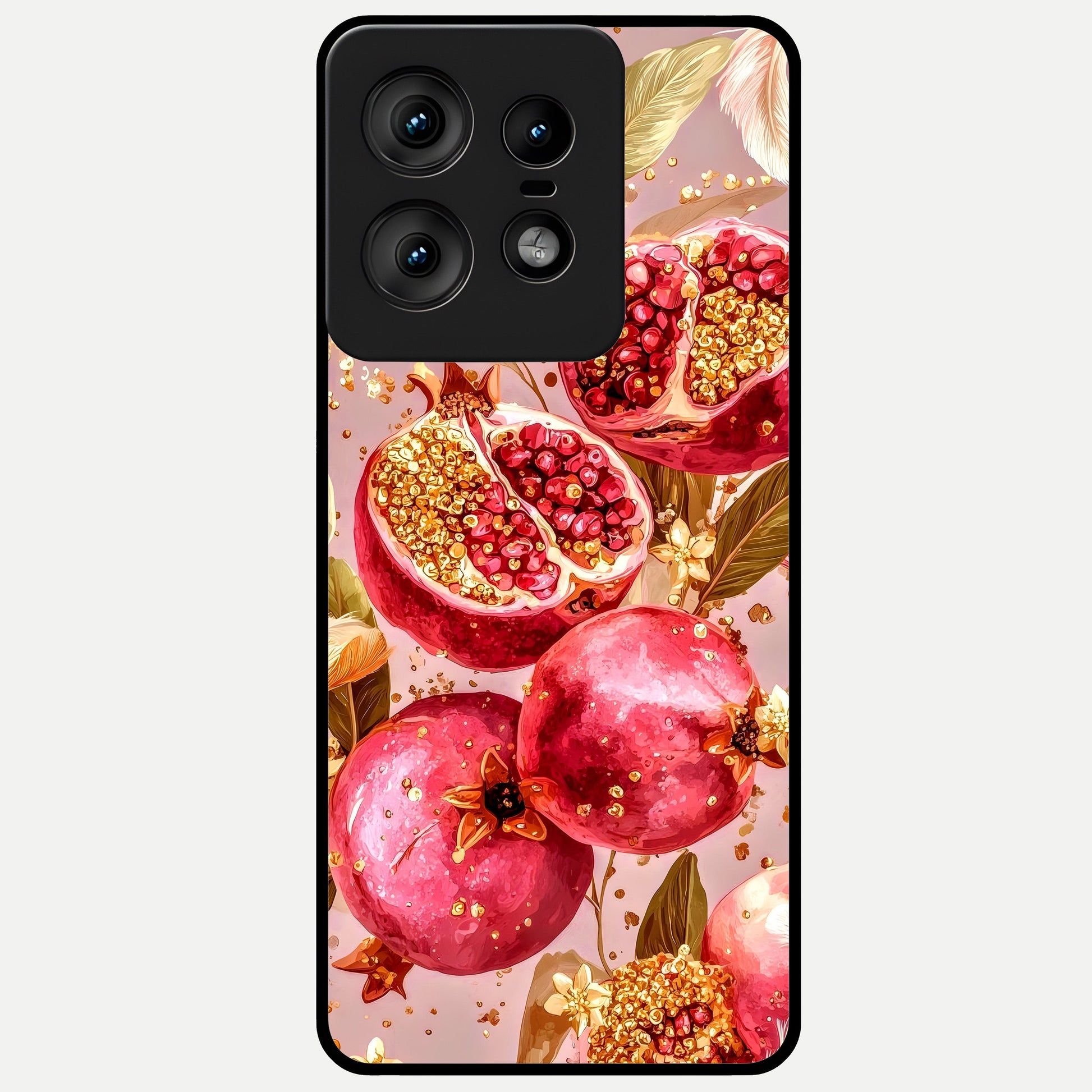  Golden Bloom Glow Glass Case For Moto Edge50 Pro back cover – full design glossy printed glass finish