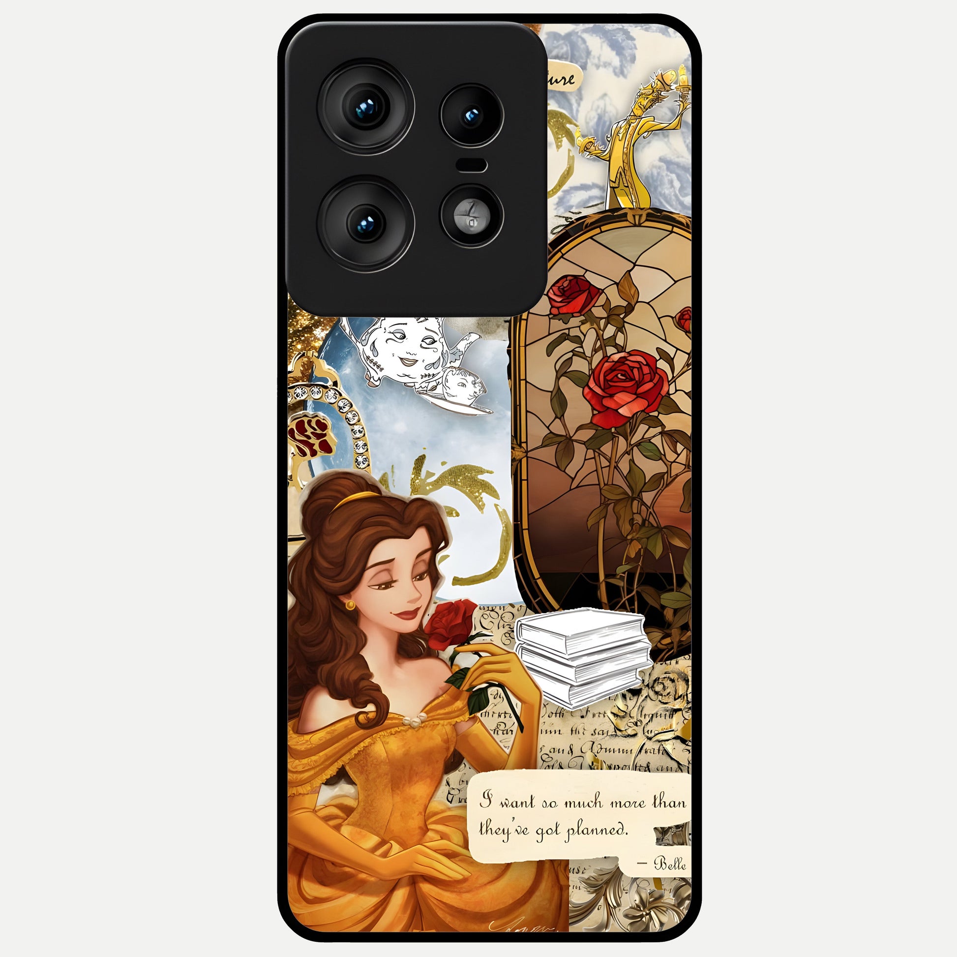  Golden Dream Belle Glass Case For Moto Edge50 Pro back cover – full design glossy printed glass finish