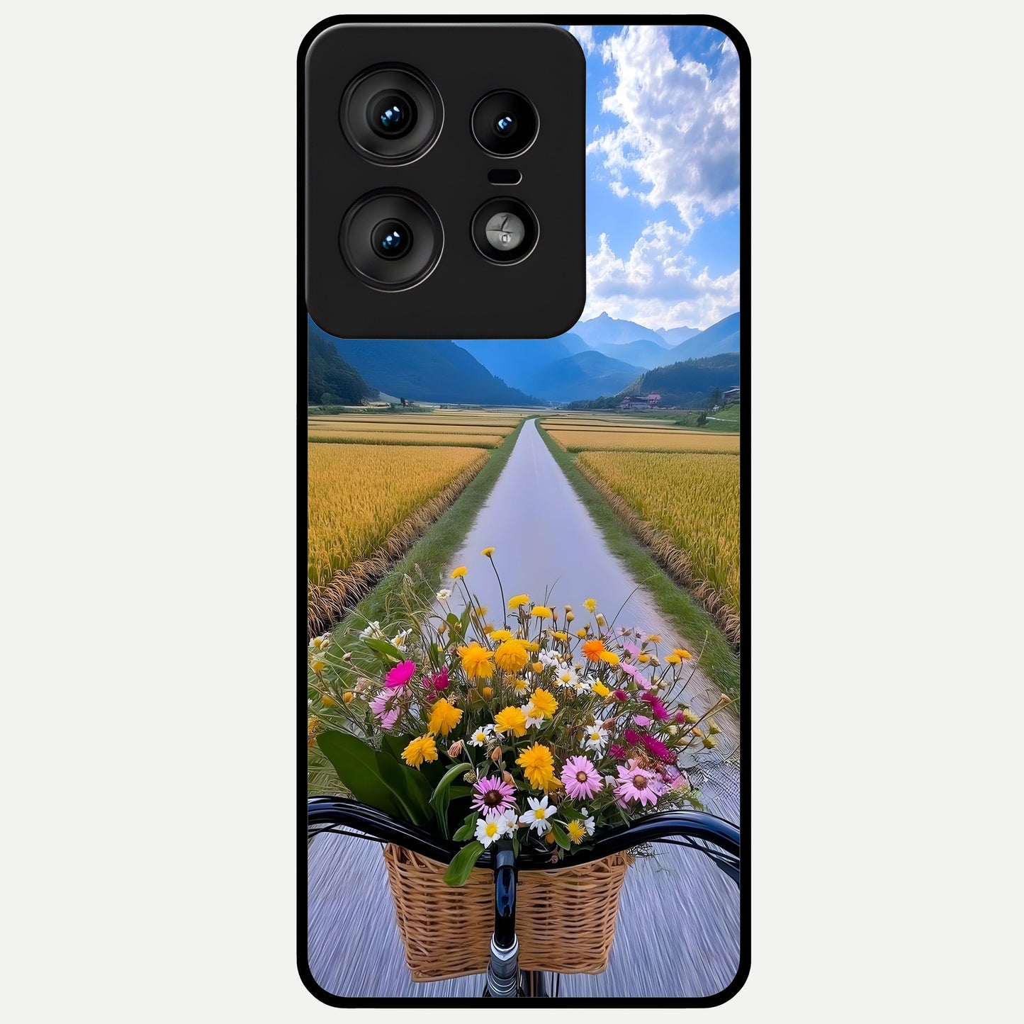  Golden Field Journey Glass Case For Moto Edge50 Pro back cover – full design glossy printed glass finish