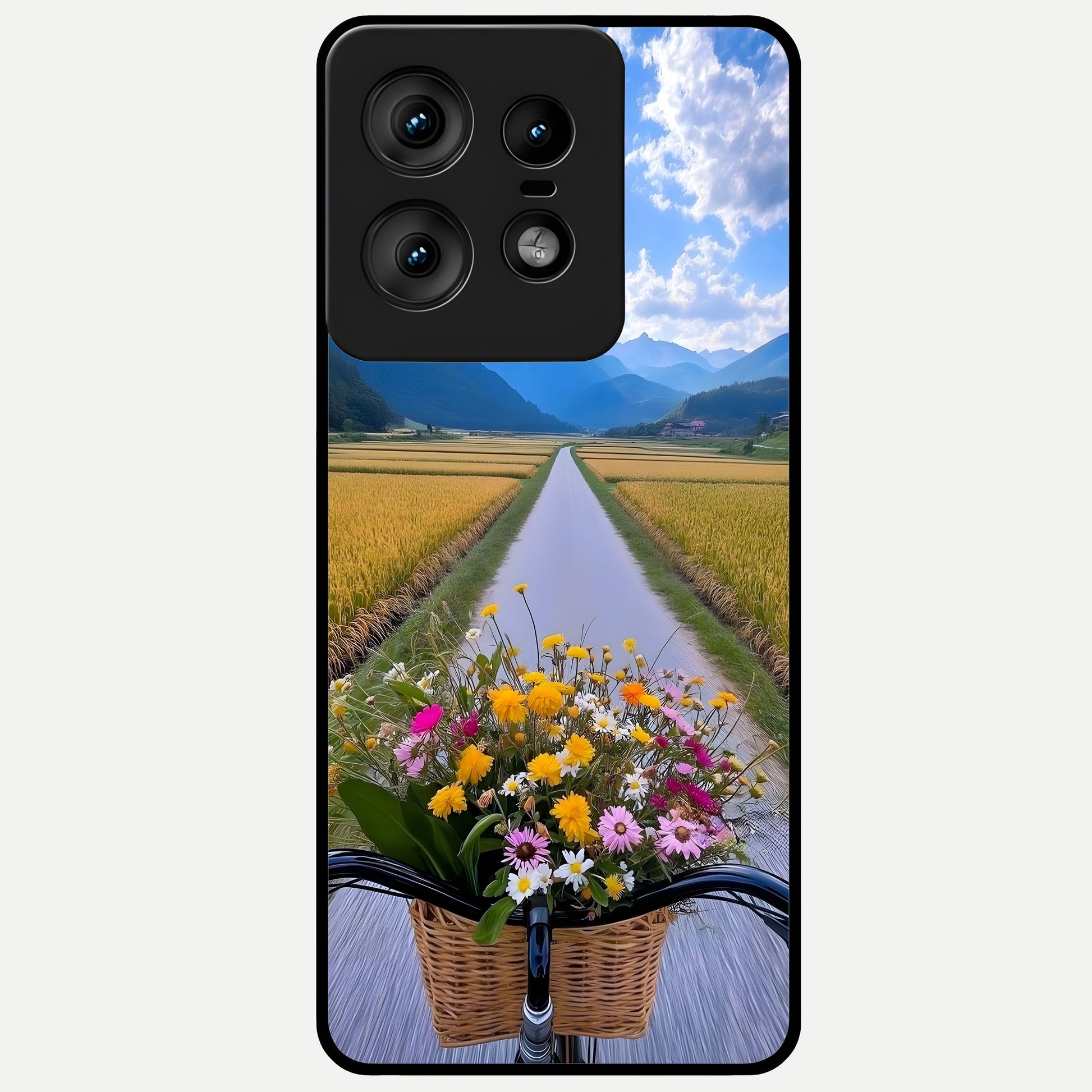  Golden Field Journey Glass Case For Moto Edge50 Pro back cover – full design glossy printed glass finish
