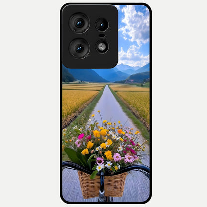  Golden Field Journey Glass Case For Moto Edge50 Pro back cover – full design glossy printed glass finish