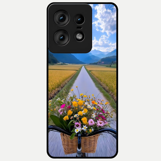  Golden Field Journey Glass Case For Moto Edge50 Pro back cover – full design glossy printed glass finish