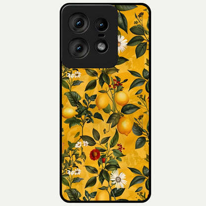  Golden Lemon Field Glass Case For Moto Edge50 Pro back cover – full design glossy printed glass finish