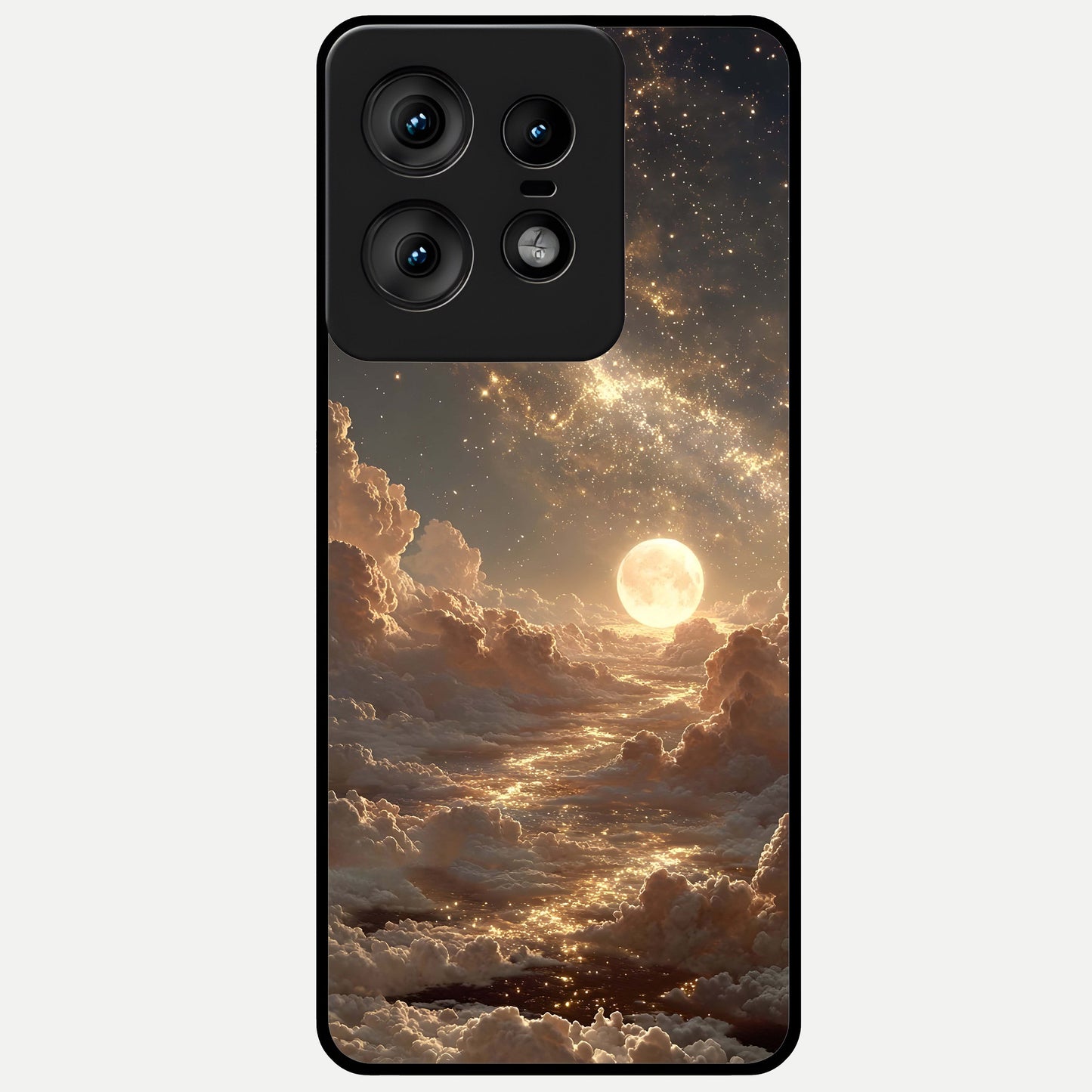  Golden Sky Dream Glass Case For Moto Edge50 Pro back cover – full design glossy printed glass finish