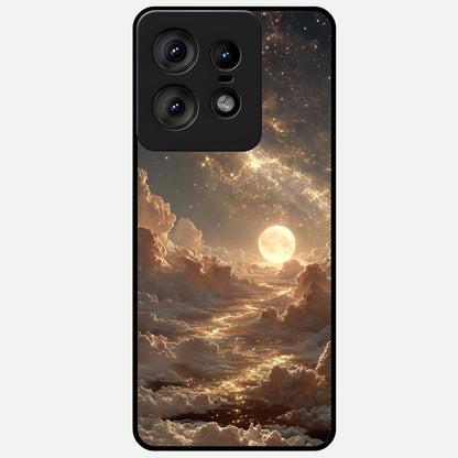  Golden Sky Dream Glass Case For Moto Edge50 Pro back cover – full design glossy printed glass finish