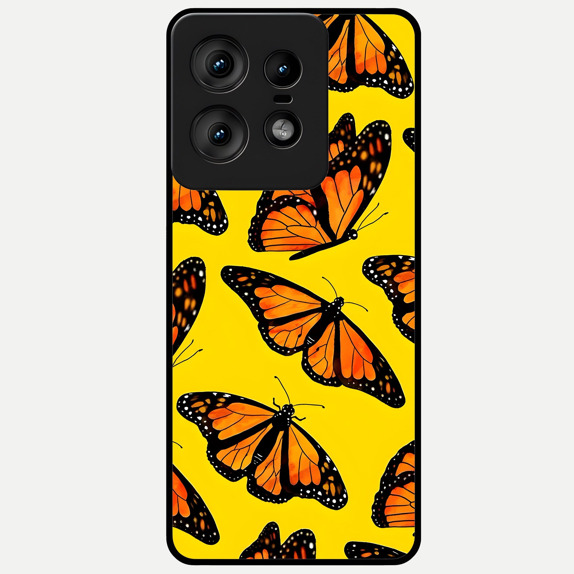  Golden Wing Flight Glass Case For Moto Edge50 Pro back cover – full design glossy printed glass finish