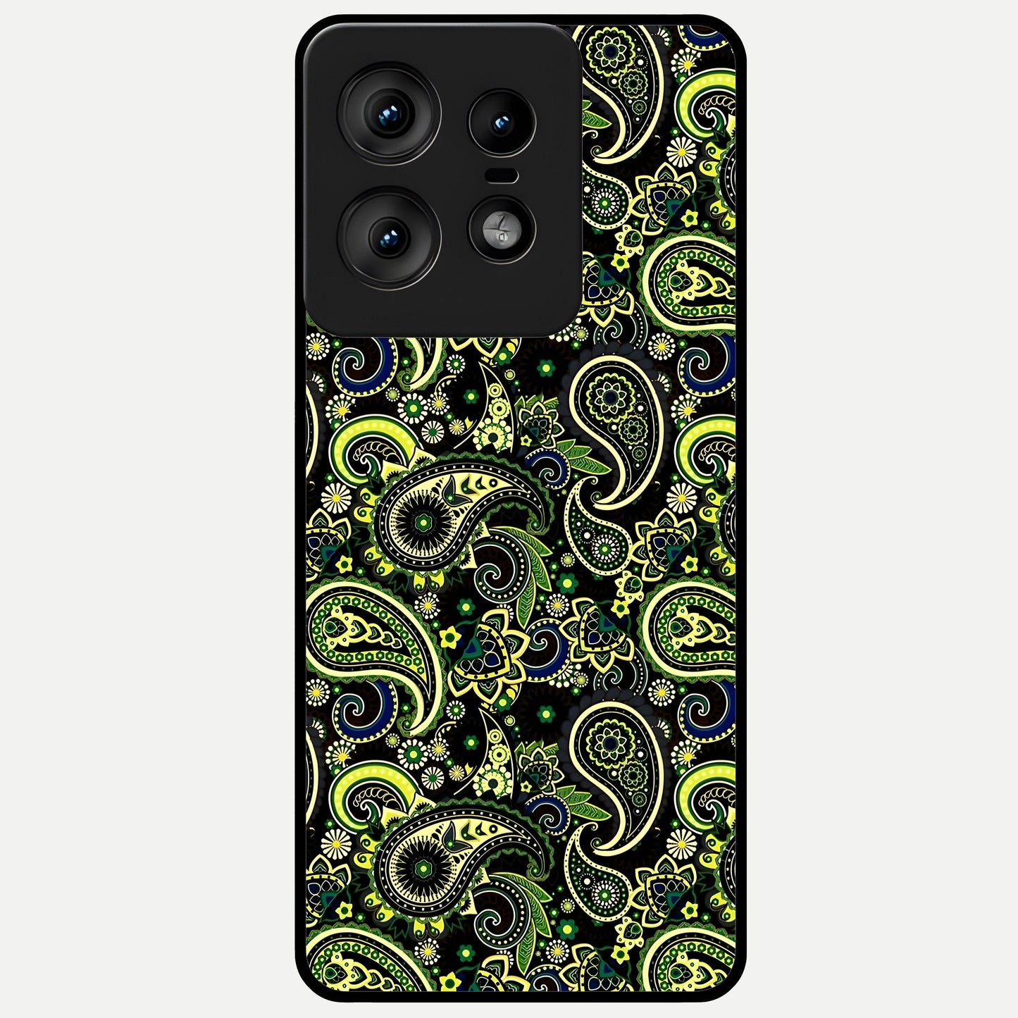  Green Lemon Glass Case For Moto Edge50 Pro back cover – full design glossy printed glass finish