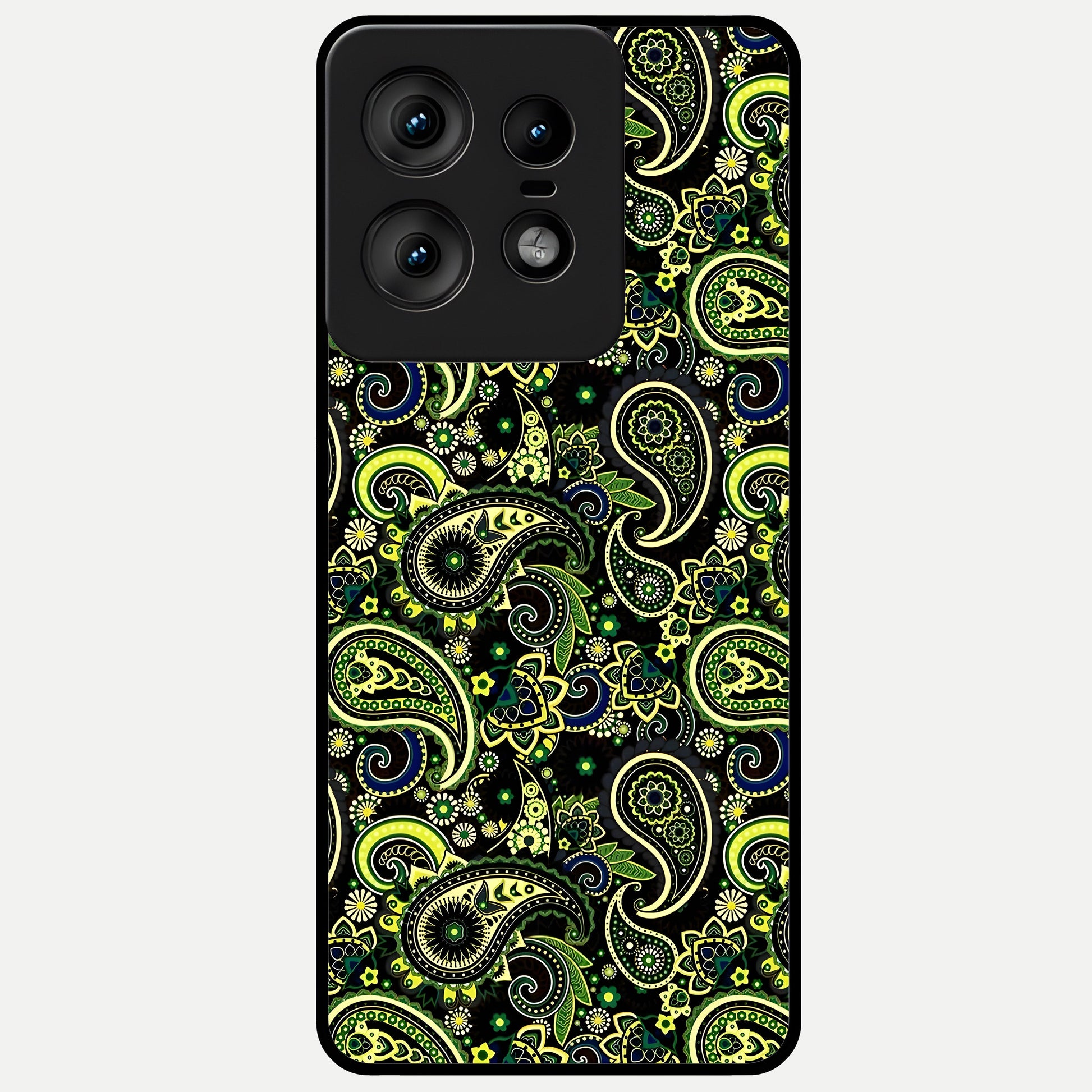  Green Lemon Glass Case For Moto Edge50 Pro back cover – full design glossy printed glass finish