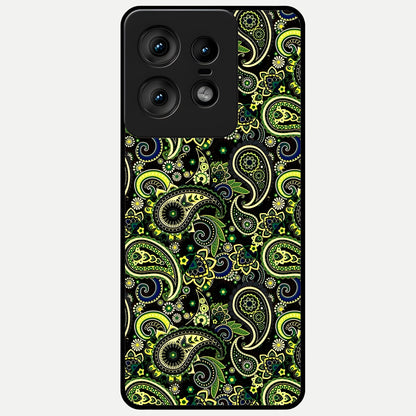  Green Lemon Glass Case For Moto Edge50 Pro back cover – full design glossy printed glass finish