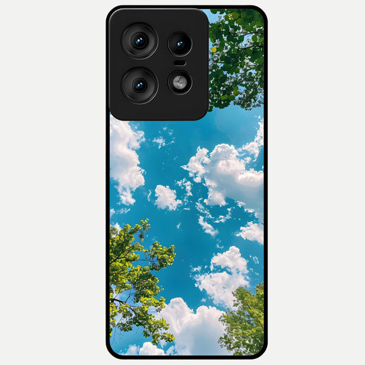  Green Moon Energy Glass Case For Moto Edge50 Pro back cover – full design glossy printed glass finish