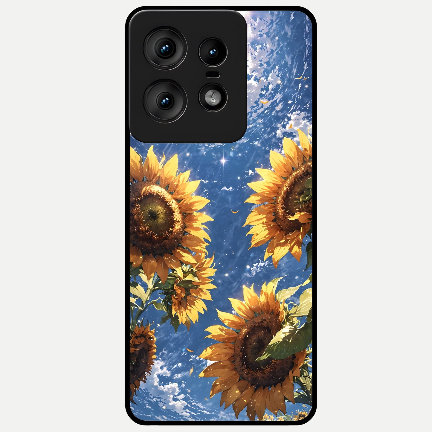  Heavenly Sunflower Rise Glass Case For Moto Edge50 Pro back cover – full design glossy printed glass finish
