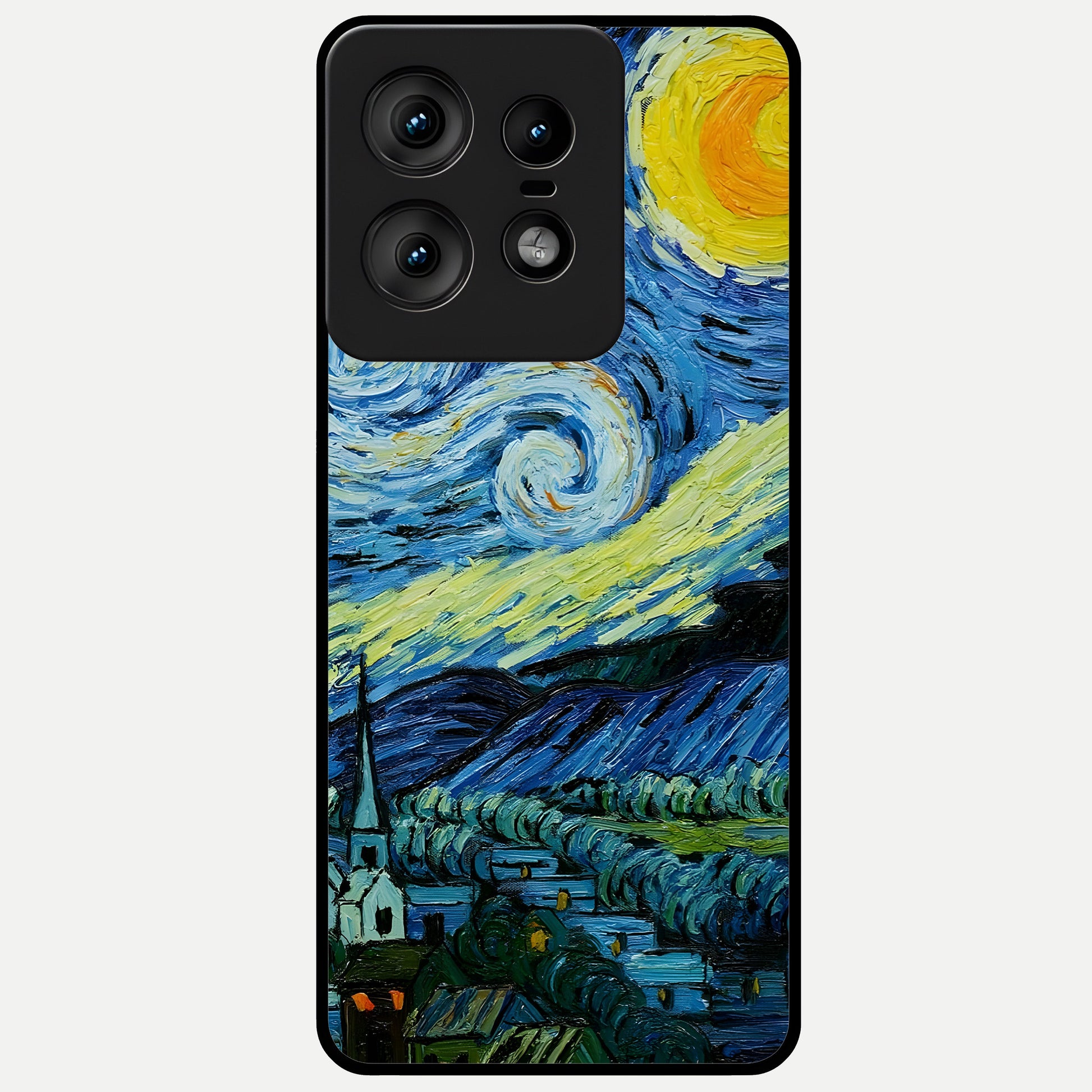  Inspired Van Gogh Art Glass Case For Moto Edge50 Pro back cover – full design glossy printed glass finish