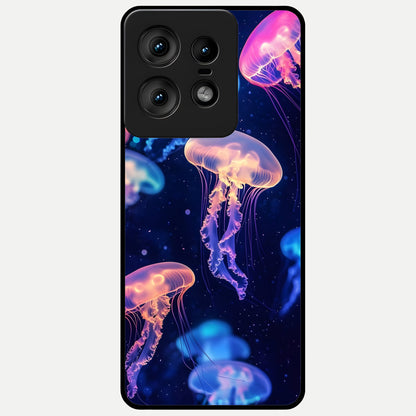  Jellyfish Pattern Glass Case For Moto Edge50 Pro back cover – full design glossy printed glass finish